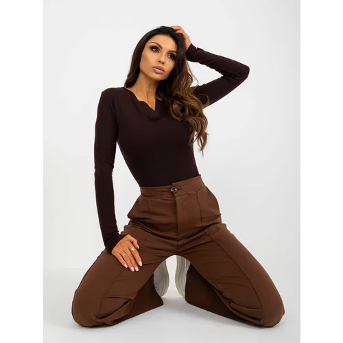 Fashion Hunters Brown flowing sweatpants with high waist