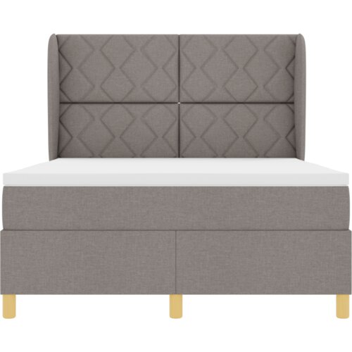 Box Spring Krevet s Madracem Taupe 140x190 cm Tkanina Slike