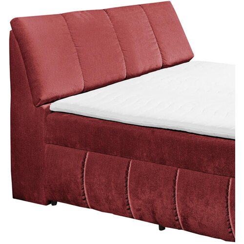 MID.YOU POSTELJA Z VZMETNICO 120 cm x 200 cm , tekstil, leseni material rdeča Slike