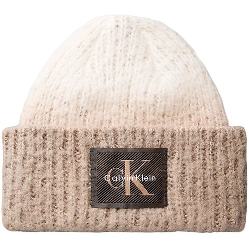 Calvin Klein Jeans Kape BRUSH?ED OMBRE CHUNKY RIB BEANIE LV04F8102G Bež Slike
