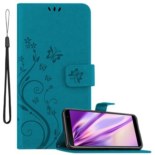 Cadorabo Samsung Galaxy J6 PLUS v klasična rožnata zlata - ovitek v cvetličnem dizajnu z magnetnim zapiranjem, stoječo funkcijo in režami za kartice, (20558928) Cene