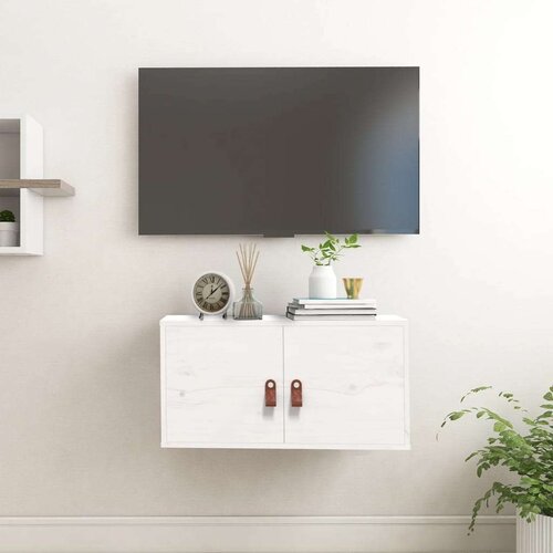 VidaXL zidni ormarić bijeli 60 x 30 x 30 cm od masivne borovine Slike