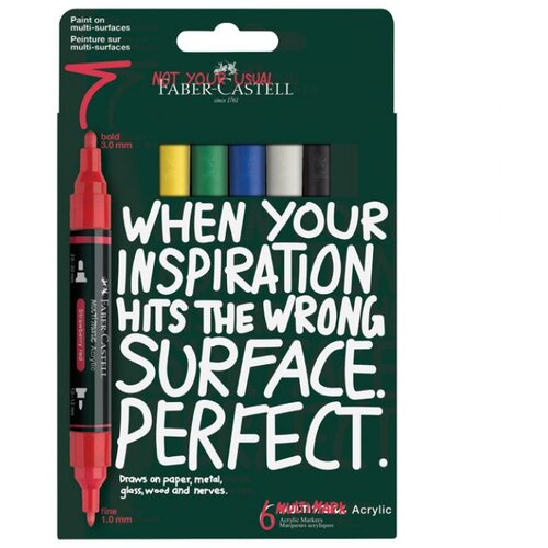 Marker AKRILNI OBOSTRANI MULTI FABER CASTELL 186003/6BOJA BLISTER Cene