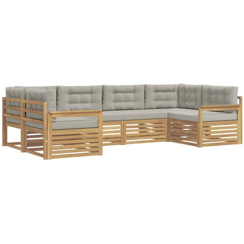 vidaXL Zunanja garnitura za sedenje 6 pcs Bela in svetlo siva, (5000281717) Cene