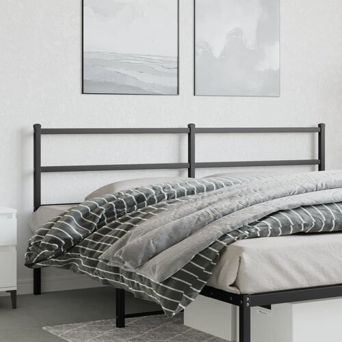 vidaXL Metalno uzglavlje crno 200 cm Cijene