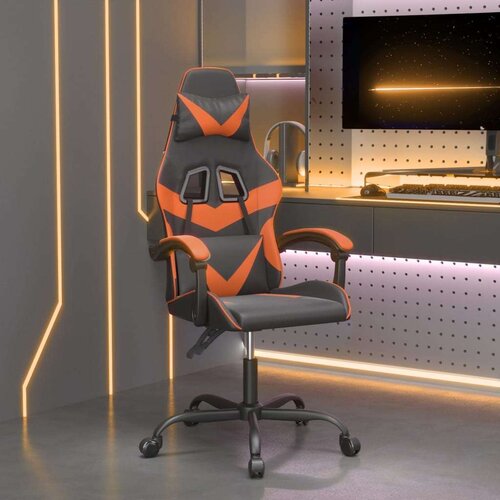  Vrtljiv gaming stol črno in oranžno umetno usnje, (20699327) Cene