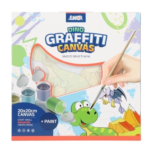 Junior graffiti canvas blind ram sa skicom dino bela 20x20cm ( 132958 ) Cene