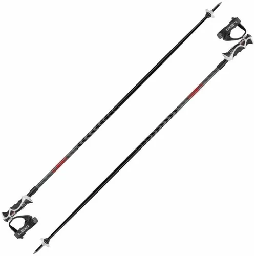 Leki Hot Shot S Eloxal Black/Anodized Grey/Bright Red 120 cm Skijaški štapovi