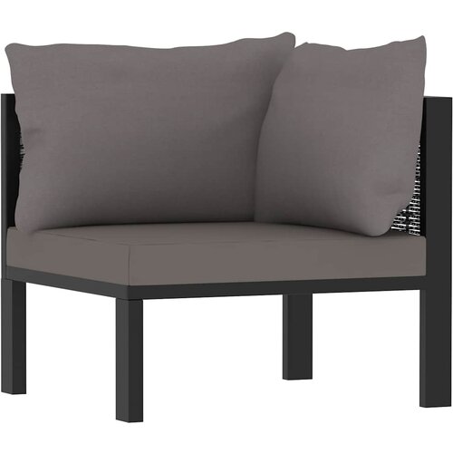  Modularna kutna sofa od poliratana s lijevim naslonom antracit Cene