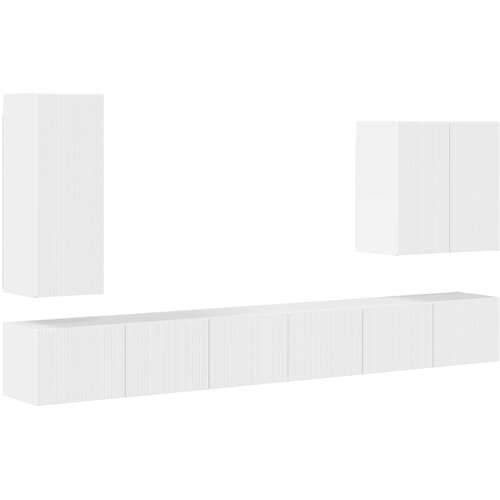 Set zidnog ormarića za TV Zidne 6 pcs Visoki sjaj bijela Slike