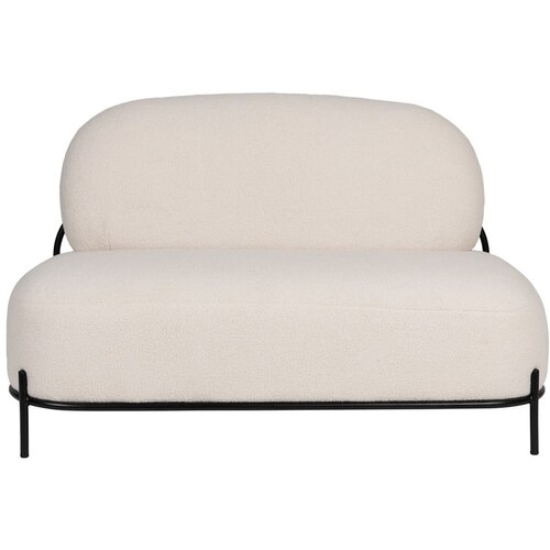 White Label Kremno bela sedežna garnitura iz tkanine bouclé 125 cm Polly – Cene