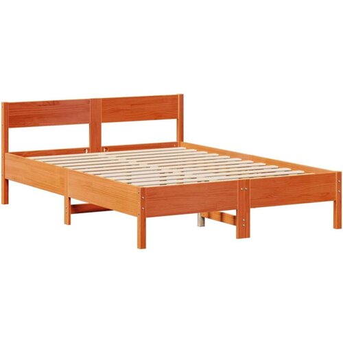 VidaXL Krevet s regalom za knjige bez madraca 140x200 cm od borovine Slike