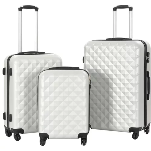  Trdi potovalni kovčki 3 kosi svetlo srebrni ABS