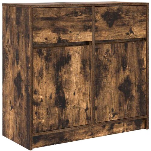 vidaXL Komoda s predalom dimljeni hrast 80x34x76 cm inženirski les, (21830255) Cene