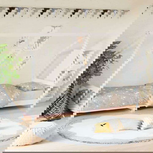  Otroški posteljni okvir bel 80x200 cm trdna borovina, (20916812) Cene
