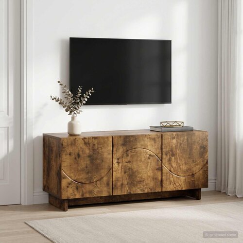  TV stalak 90 x 34,5 x 40 cm Dimljeni hrast Konstruirano drvo Cijene