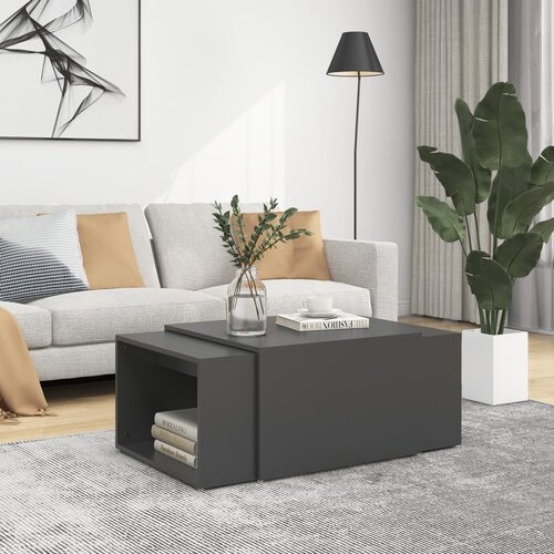 VidaXL Komplet 3 klubskih mizic siv 60x60x30 cm iverna plo&amp;scaron;ča Slike