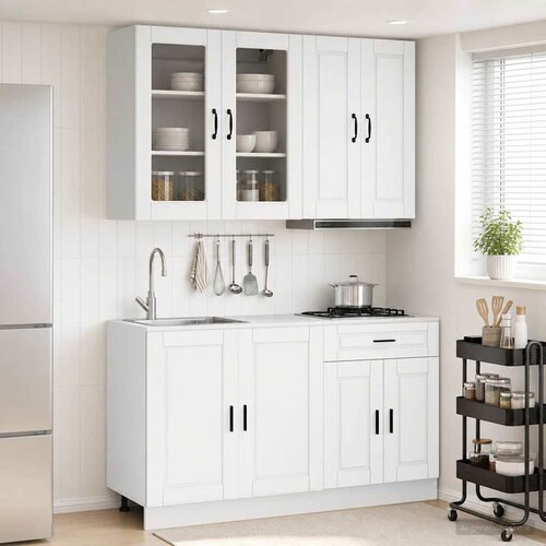  Kuhinjska jedinica PORTO 4 pcs Bijela Konstruirano drvo Cene