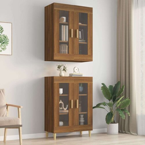 Viseći zidni ormarić boja smeđeg hrasta 69 5 x 34 x 90 cm Cijene