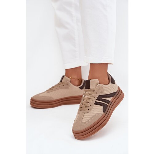 Boto Velvet Women&amp;#039;s Sneakers On Platform Beige Corynelle Slike