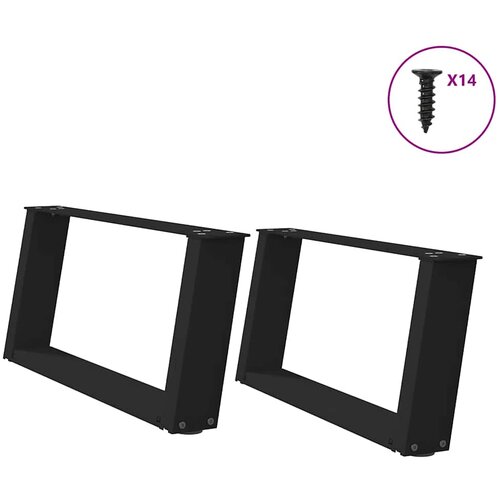 VidaXL noge kavne mizice u-oblika 2 kosa črna 60x(30-31)cm jeklo Slike