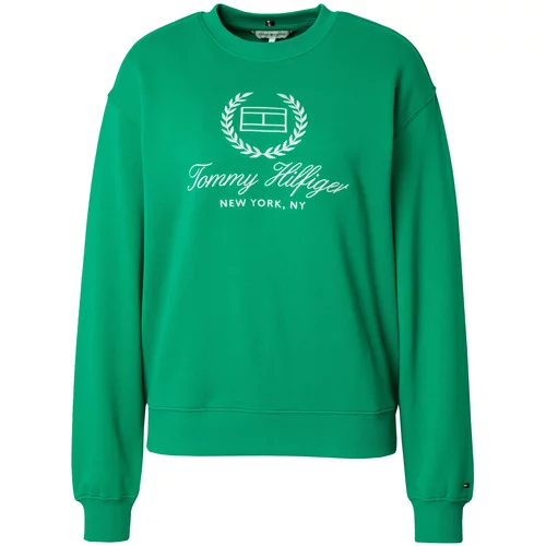 Tommy Hilfiger Sweater majica travnato zelena / bijela