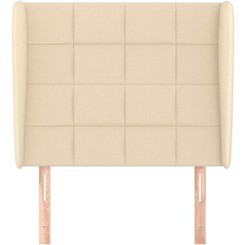  Uzglavlje s u&amp;scaron;ima krem 103x23x118/128 cm od tkanine Slike