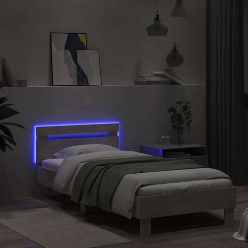  Okvir za krevet s LED svjetlom Betonska siva 80 x 200 cm - Betonska siva Slike