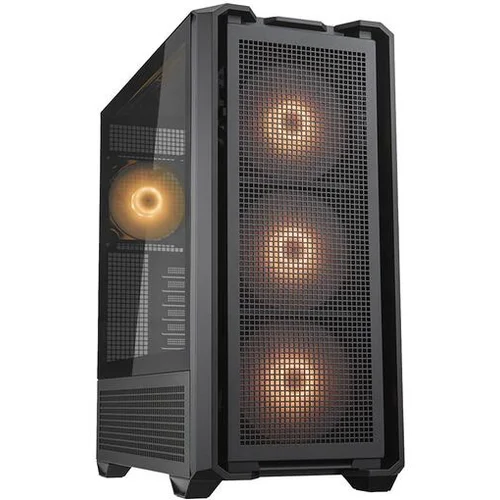 Cougar | MX600 Black | PC Case | Mid Tower / Mesh Front Panel / 3 x 140mm + 1 x 120mm Fans / Transparent Left Panel