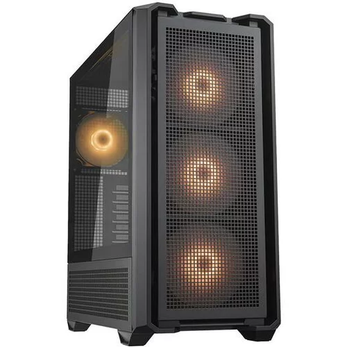 Cougar | MX600 Black | PC Case | Mid Tower / Mesh Front Panel / 3 x 140mm + 1 x 120mm Fans / Transparent Left Panel - CGR-57C9B-RGB