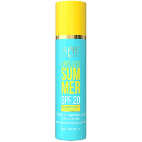 Apis Natural Cosmetics HELLO SUMMER - Ulje za Telo za Sunčanje sa Zaštitnim Faktorom SPF 20 i Karotenom 150ml | APIS COSMETICS | Kozmo Slike