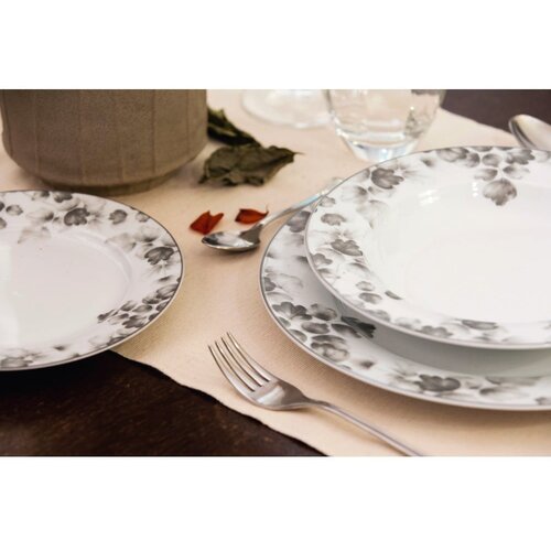 Villa Altachiara Beli/svetlo sivi desertni porcelanasti krožniki v kompletu 6 ks &amp;oslash; 19 cm Foliage gray &amp;ndash; Slike