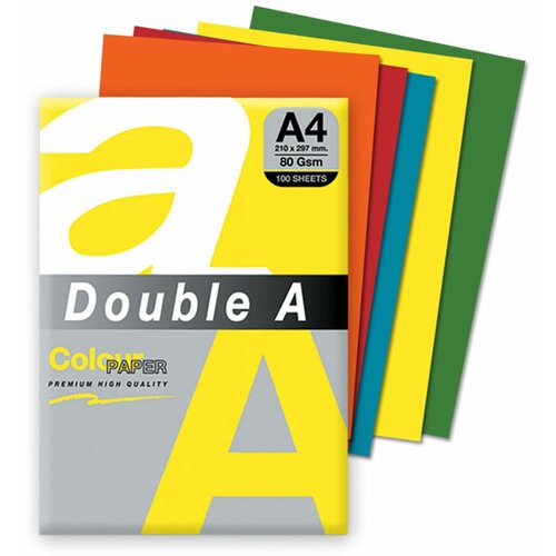 Double A fotokopir papir da A4 neon colors 100l mix 5 Slike