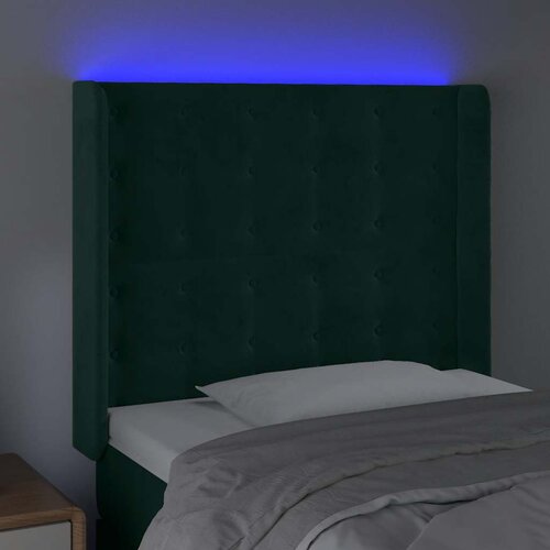  LED uzglavlje tamnozeleno 83x16x118/128 cm bar&amp;scaron;unasto Slike