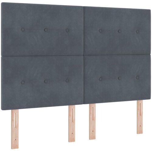  Boxspring krevet s madracem Tamnosiva 140 x 200 cm Baršun - Tamnosiva 140 x 200 cm Prošiveno gumbima Cene