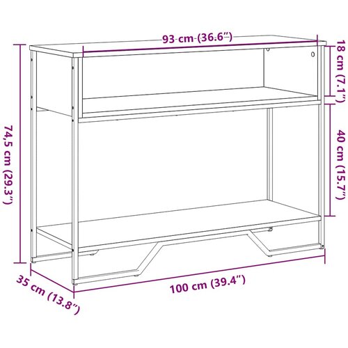  Konzolni stol crni 100 x 35 x 74,5 cm od konstruiranog drva Slike