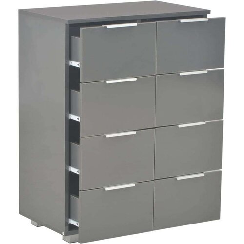 VidaXL Komoda visoki sjaj siva 60 x 35 x 80 cm od iverice Slike