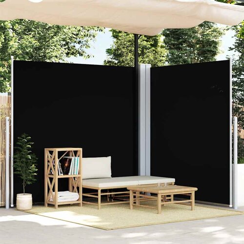 VidaXL zložljiva stranska tenda črna 200x600 cm Slike