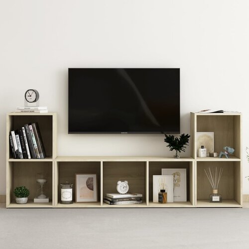 vidaXL 3-dijelni set TV ormarića boja hrasta sonome od iverice Cijene