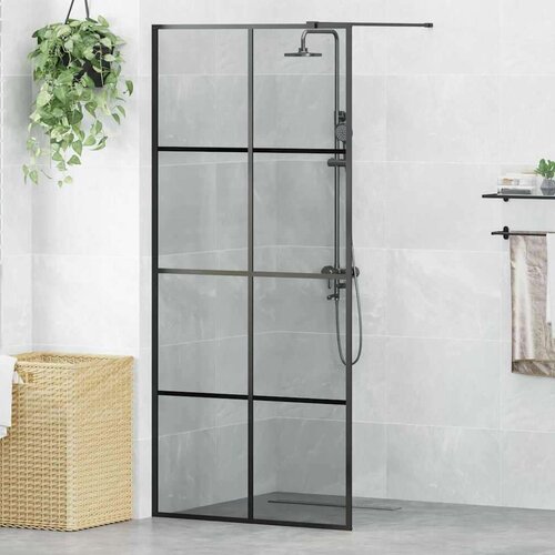  Zid za walk-in tu&scaron; Crna 90 x 195 cm Staklo otporno na udarce Cijene