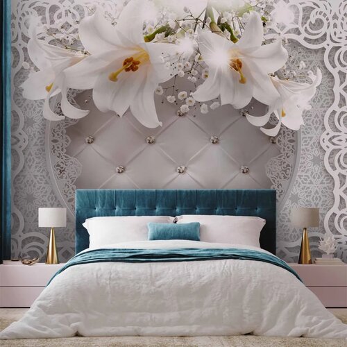  Foto tapeta - Lilies and Quilted Background 150x105 Slike