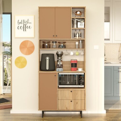 Hanah home RE6-SK oaktile red multi purpose cabinet Cene