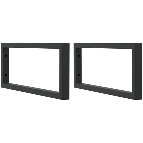  Nosači polica za umivaonik 2 kom crni pravokutni čelični Crna 20 x 50 cm Slike