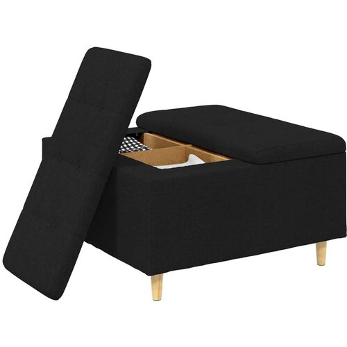  Stolica s dugmadi s jastukom Crna 80 x 80 x 45 cm tkanina Slike