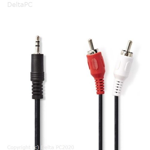 Nedis Stereo Audio Kabel 3.5mm m 2x RCA m 5.0m crni Slike