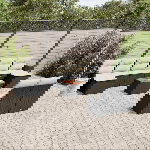 vidaXL 10-dijelni set vrtnih sofa s jastucima crni od poliratana Cijene