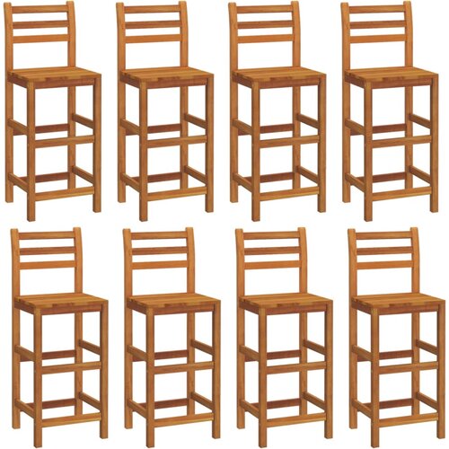  Barski stolci 8 kom od masivnog bagremovog drva Slike