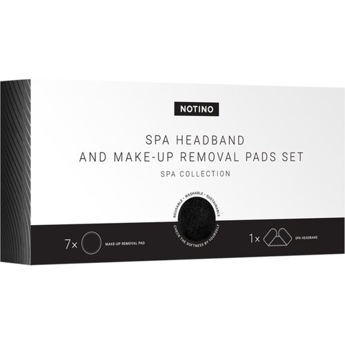 Notino Spa Collection Spa headband and make-up removal pads set set za skidanje &amp;scaron;minke sa spa trakom za glavu Black 7 kom Slike