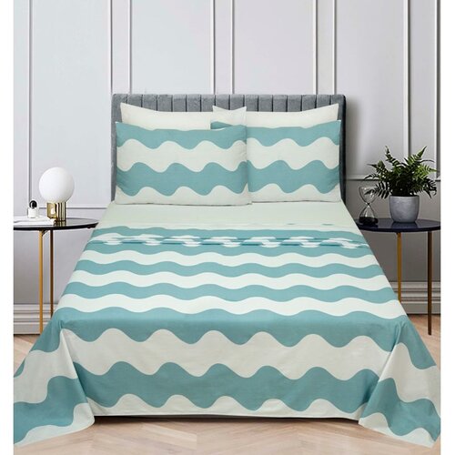 ESSENZA SLEEP 634796 POSTELJINA LANCUN MARE240X280+240X260+2X60X80 CM VALOVI PLAVI Cijene