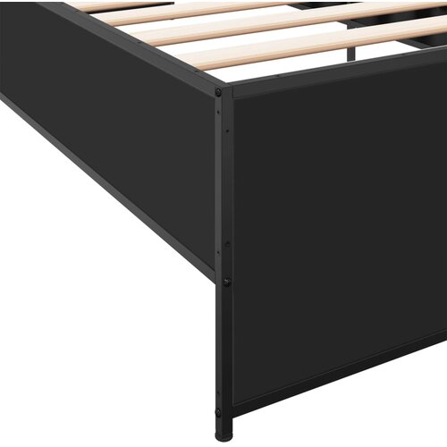  Okvir za krevet crni 75 x 190 cm od konstruirano drvo i metal Slike
